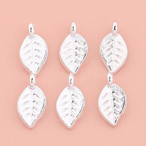 100개 소형 잎 펜던트 아연 합금 액세서리, DIY 주얼리 만들기용 실버 장식품 - 팔찌, 목걸이, 귀걸이, 키체인 및 열쇠고리 장식에 적합한 고급스러운 디자인