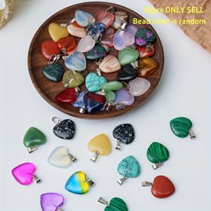 30개 혼합 색상 하트 펜던트, 혼합 색상 대량 유리 하트 참, DIY 목걸이, 귀걸이, 팔찌 및 주얼리 제작용