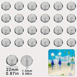22mm 투명 회색 해파리 모양 아크릴 비즈 80개입, 목걸이, 폰 체인, 헤어 장식, 귀걸이, 펜던트 및 기타 주얼리 용품 제작에 적합