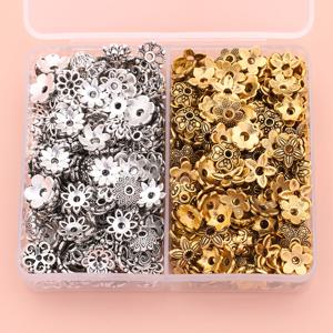 42G 약 240개/박스 랜덤 혼합 합금 비드 캡, 펜던트 플라워 홀더 캡, 태슬 엔드 캡, 귀걸이 백, 스페이서 비드, 팔찌 및 목걸이 커넥터, DIY 키체인용 루즈 비드, 앵클릿, 핸드메이드 주얼리 만들기 액세서리 – 목걸이, 가방 장식, 축제 장식 및 보석 공예 용품