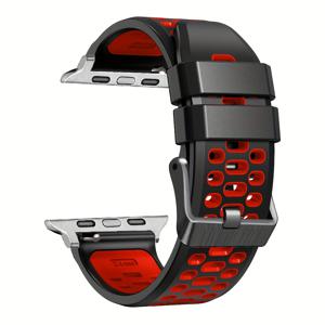애플 워치 울트라 2 49mm S10 46mm 45mm 44mm 42mm용 통기성 스포츠 스트랩 - 애플 시리즈 1/2/3/4/5/6/7/8/9/10/SE 호환 조절 가능한 워치밴드