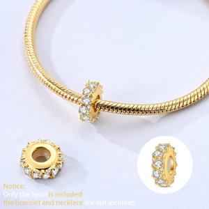 1개 18K 금도금 심플 스타일 구슬 참, 3mm 팔찌 목걸이 열쇠고리 팔찌 DIY 주얼리 제작용 구슬 펜던트, 여성을 위한 우아한 글래머 선물, 생일 저녁 행사 럭셔리 주얼리에 이상적