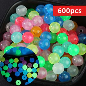 1200/600개 6mm 랜덤 색상 야광 멀티컬러 루즈 비즈, DIY 팔찌, 목걸이, 펜던트, 크리스마스 장식, 주얼리 제작, 소규모 비즈니스 용품 및 기타 수공예품, 예술품, 공예품 및 재봉 용품용
