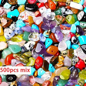 천연석 불규칙한 펜던트 구슬 500개, DIY 주얼리 제작용 드릴 구멍 뚫림, 팔찌, 목걸이, 귀걸이, 크리스마스 공예용, 5-8mm