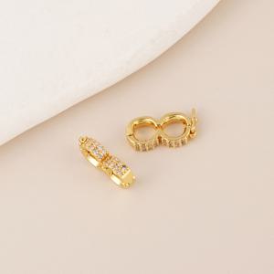 2개 세트 18K 금도금 구리 고색상 유지 8자형 클립, 팔찌 목걸이 포지셔닝 클립, 스페이서 클립, 핸드메이드 DIY 주얼리 액세서리