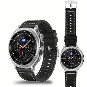 삼성 8/8 클래식 40mm 44mm 46mm 밴드 여성/남성용 스트랩, 삼성 워치 8 클래식/8 스마트워치용 패션 버클 손목 밴드 추가