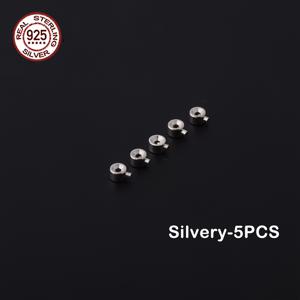 2D 플랫 - 5개 S925 스테링 실버 스톱 크림프 포지셔닝 플랫 라운드 비즈, 3mm / 0.12인치 골든 & 실버, 수제 팔찌/목걸이/발찌 꼬리 로프 디자인용