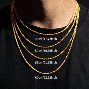 1개 심플 304 스테인리스 스틸 목걸이, 골드/실버, 45/50/55/60cm, 남성 힙합 패션 플레인 서클 목걸이, 데일리 착용, 선물용, 발렌타인데이 추천