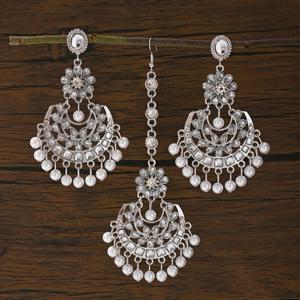 3pcs Set Fashionable Rhinestone-encrusted Forehead Chain, Luxurious Style Pendant Earrings Jewelry Set, Suitable for Women' Wear, Banquets, and Weddings