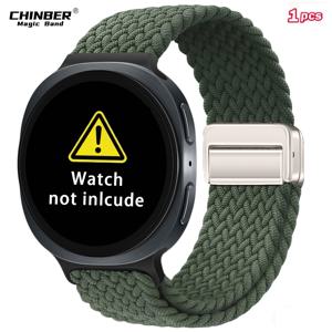 삼성 8 밴드 40mm 44mm/ 8 클래식 46mm 호환 버클이 있는 고급 직조 신축성 브레이드 밴드, 8 2025 여성 남성용 탄성 나일론 손목 밴드 스포츠 스트랩, 친구 및 가족을 위한 선물