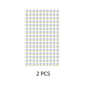 3mm, 4mm, 5mm, 6mm, 8mm, 10mm, 그리고 12mm 자체 접착식 흰색 AB 라인스톤 스티커, 원형 보석 스티커 2매/세트, 섬세한 아이 메이크업, 패셔너블한 네일 아트, 공예 및 무대 공연 장식에 사용