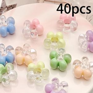 DIY 주얼리 제작용 16.5mm 꽃 구슬 40개, 다양한 색상 옵션의 아크릴 가로구멍 비즈, 귀걸이 참 및 가방 액세서리용 - 수공예 공예용품