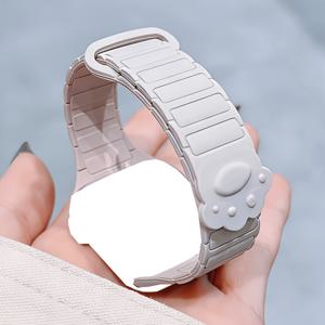 애플워치 46mm 42mm 49mm 45mm 41mm 38mm용 카와이 슬림 고양이 발바닥 마그네틱 스트랩 케이스, 귀여운 소녀용 조절식 통기성 밴드, 시리즈 11 10 9 8 SE 7 6 5 4 3 2 1, 남녀공용 선물