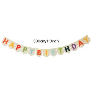 생일 축하 배너, 생일 파티 장식, 펠트 멀티컬러 생일 축하 문구, 실내 걸이형 생일 배너