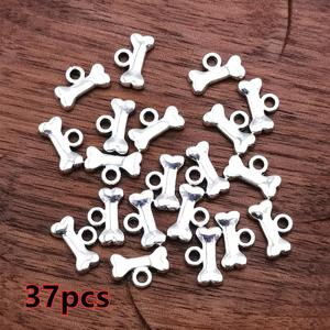 DIY 주얼리 제작용 37개 미니 강아지 뼈 모양 참 펜던트, 팔찌 목걸이 귀걸이용 뼈 모양 구슬, 무코팅 레트로 강아지 테마 액세서리, 여성 패션 선물용 수공예 공예 용품