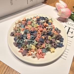 모란디 컬러 혼합 소형 집게핀 80개, 일상복, 파티, 외출, 휴일 의상 및 기타 행사에 적합, 색상 및 스타일 랜덤