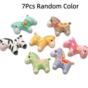 7개 랜덤 색상 3D 양면 프린트 레진 포니 비즈, 펜 토퍼 및 수공예 비즈 및 비딩 키트 용품