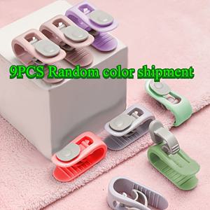 9개 침대 시트 고정 클립, 이불 커버 클립, 보이지 않는 핀 없는 침대 시트 및 이불 커버 미끄럼 방지 버클, 작은 침대 모서리용 이동 방지 고정 클립, 랜덤 색상