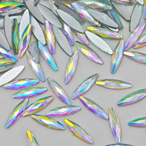 150/300개 AB 컬러 말눈 모양 레진 라인스톤 플랫백 장식, DIY 네일아트, 의류, 신발 및 주얼리, 스크랩북 및 폰케이스 장식, 웨딩 신부 네일 장식, 웨딩 헤드드레스 장식 및 기타 수공예용