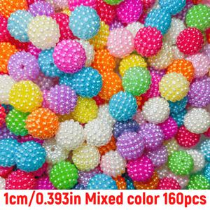 80개/160개 12mm/10mm 아크릴 컬러풀 베이비베리 볼 비즈, 주얼리 제작 팔찌 목걸이 재료