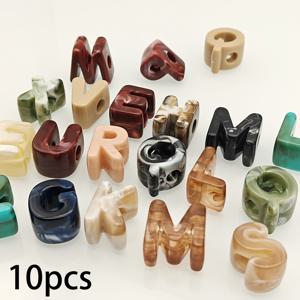 21*14mm/10개 아크릴 레터 장식 비즈, 랜덤 색상, 26개 알파벳 혼합 색상 랜덤 포장, 의류 장식품, 수제 주얼리 재료, 공예 용품, 방 장식, 미술, 목걸이, 팔찌
