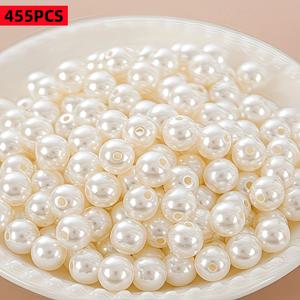 255개/455개/955개 오프화이트 6mm/8mm/10mm 원형 아크릴 비즈, 주얼리 제작 용품, 비즈 및 비즈 모음, S, 목걸이 및 기타 주얼리용 스페이서 비즈, 공예 장식 비즈