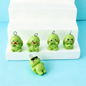 5개 3D 거북이 펜던트 귀여운 레진 동물 참, 주얼리 제작, 공예 및 특별한 선물 아이디어에 적합