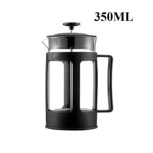 350/600ml 프렌치 프레스드 필터 커피포트 필터 포함, 스테인리스 스틸 프렌치 스타일 유리 커피포트, 내열성 및 내구성, 간편한 세척, 커피포트 컵, 가정용 브루잉, 주방 필수품, 클래식 디자인, 스타일리시한 커피메이커, 고품질 유리