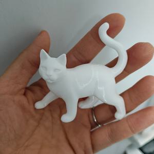 걷는 고양이 조각상 - 북유럽 스타일 이동식 피규어와 역동적인 걷기 베이스, 책장/책상/복도 장식에 적합, / 플라스틱 고양이 장식품, 사무실 장식용 창의적인 선물, 서재 장식용 이동식 베이스