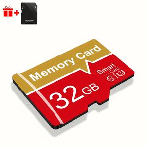 1개 메모리 카드 64GB 32GB 16GB 8GB (카드 리더기 및 어댑터 포함), 고속 Micro TF 카드 4GB 2GB 1GB, A1 C10 메모리 TF 카드 (태블릿/카메라/휴대폰/차량 오디오/게임 콘솔용) - 레드 및 골드