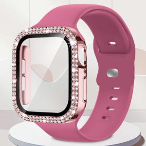 시계 스트랩 + 이중열 보호 케이스, iWatch 시리즈 6 5 4용, 부드러운 교체용 스트랩, iWatch 40mm 41mm 44mm 45mm와 호환, 남녀 공용 액세서리