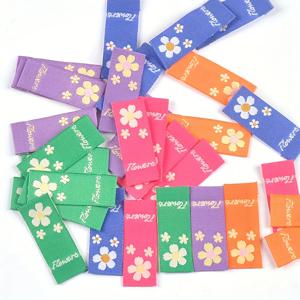 50개입 3.8x1.5cm 패셔너블 멀티컬러 꽃 자수 라벨, 핸드메이드 DIY 가방, 모자, 핸드백 및 기타 의류 액세서리, 공예 패브릭 태그, 재봉용품