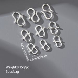5개/팩 스털링 실버 팔찌 커넥터 걸쇠, 목걸이 S자 걸쇠, DIY 액세서리, 핸드메이드 매칭 걸쇠