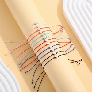 12개 개별 CCB 하트 직조 다층 스택 가능 조절 가능 여성용 팔찌 발렌타인데이 선물