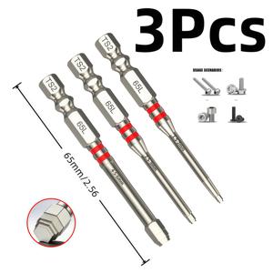 3개 세트 65mm 파고다 미끄럼 방지 육각 드라이버 비트, 강력한 자석 소켓, 다양한 크기 H1.5-H6, 1/4인치 육각 생크가 있는 전동 드릴 수리 도구 (충격 드릴 호환)