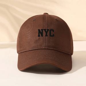 아메리칸 레트로 NYC 레터프린트 야구 모자 - 남녀공용 커플 스타일 데일리 캐주얼 다기능 소프트탑 볼러햇