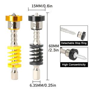 4개 자석 링 포지셔닝 스크루드라이버 비트, 60mm, 낙하 방지 자석 스크류 홀더 도구, 고경도 S2 합금강, 탈착식 스톱 링, 1/4인치 육각 생크, PH2 십자 스크루드라이버 비트