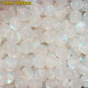 108개/54개입 고품질 10mm/8mm 반짝이는 고급스러운 흰색 투명 레진 비즈 - 주얼리, 팔찌, 목걸이, 폰 참, 가방 장식, 주얼리 제작 및 공예 용품에 적합