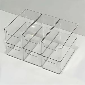 아크릴 수납함 6개 세트, 화장품 수납함, 내장형 칸막이 다용도 서랍, 수납 및 정리 마스터, 투명 직사각형 쌓을 수 있는 수납함, 화장품용, 화장품 수납함