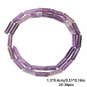 4x13mm 천연 자수정 원통형 간격이 있는 루즈 비즈, 주얼리 제작 DIY 우아한 팔찌, 목걸이, 귀걸이 공예품, 여성용 선물