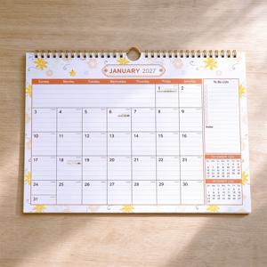 2027-2028 신상 벽걸이 달력, 18개월용 행잉 캘린더, 월간 캘린더, 11.8 x 8.6인치. 각 월간 페이지는 날짜와 요일을 완벽하게 표시하는 선명한 인쇄가 특징입니다. 일정 관리 도구이자 벽 장식으로 사용할 수 있으며, 메모, 할 일 목록, 각종 기록을 위한 선명한 날짜 그리드가 있어 일정 계획 및 정리에 편리합니다