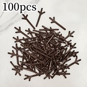 100개 크리스마스 인조 사슴뿔 가지, 장식용 추가, 눈사람 팔 만들기 재료, 겨울 휴일 수제 장식 나무 가지, 크리스마스 트리, 화환, 가정용 데스크탑, 크리스마스 파티, 새해 축제 장식 용품에 적합