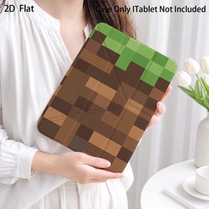 2026 신형 iPad, iPad Pro 11/13, Air M4, 10세대, Mini 6용 2D 평면 픽셀 블록 케이스, 펜 홀더 및 자동 깨우기/절전 기능 포함, 2D 평면