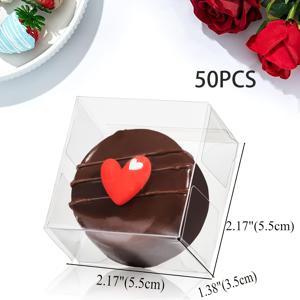 미니 사탕/케이크/초콜릿 스낵용 투명 플라스틱 마카롱 상자 50개입 개별 투명 포장