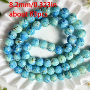 약 132개/83개/67개 6.1/8.2/10.2mm 골든 라인 블루 그라데이션 유리 소재 구멍 라운드 비즈, 주얼리 제작 팔찌 및 목걸이 추가용, 완벽한 휴일 선물 비즈 및 비즈 모음