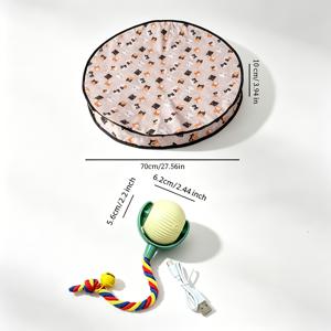 고양이 장난감 인터랙티브 2-in-1 세트 - 모션 감지 전동 공과 덮개, USB 충전식 스마트 롤링 볼, 실내 고양이용, 자가 놀이 지루함 해소 사냥 운동, 물기 저항, 저소음 모터, 고양이 및 소형견용 퍼즐 장난감