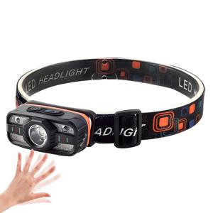 초고용량 충전식 아웃도어 LED 헤드라이트, 6가지 조명 모드 COB 충전식 머리 장착형 조명, 자전거 야간 낚시 러닝 라이트 IP65