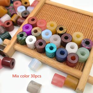 30/50 천연석 원통형 비즈, 주얼리 제작에 이상적, 다양한 장식석 추가, 트렌디한 비즈 아이템, 팔찌 부품, 크리스마스, 추수감사절, 발렌타인데이 공예품