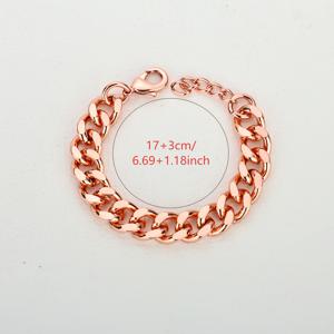 쿠바 링크 디자인의 구리 팔찌, 폭은 5mm, 7mm, 9mm, 12mm, 두께는 0.20