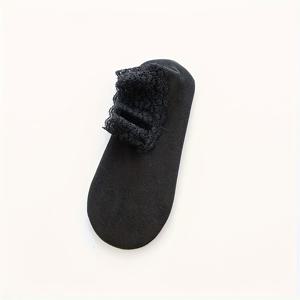 여성용 레이스 미끄럼 방지 보트 양말 6켤레 - 부드럽고 따뜻함, 겨울 가정 레저 스타일, 다양한 색상 선택 가능, 손세탁/드라이클리닝, 실내에서 편안함, 패셔너블한 신발류, 편안한 핏, 착용 시 따뜻함